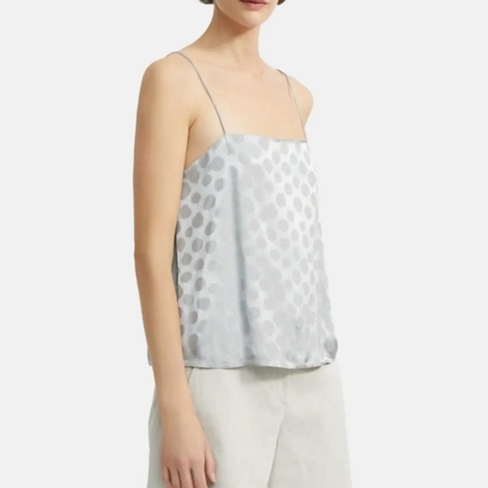 THEORY Clean Tank in Brushed Dot Jacquard. Size M. Retail $215